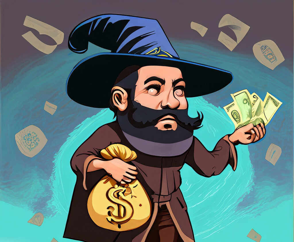 Picture of a Marketing consultant cum sorcerer casting spells for high ROI