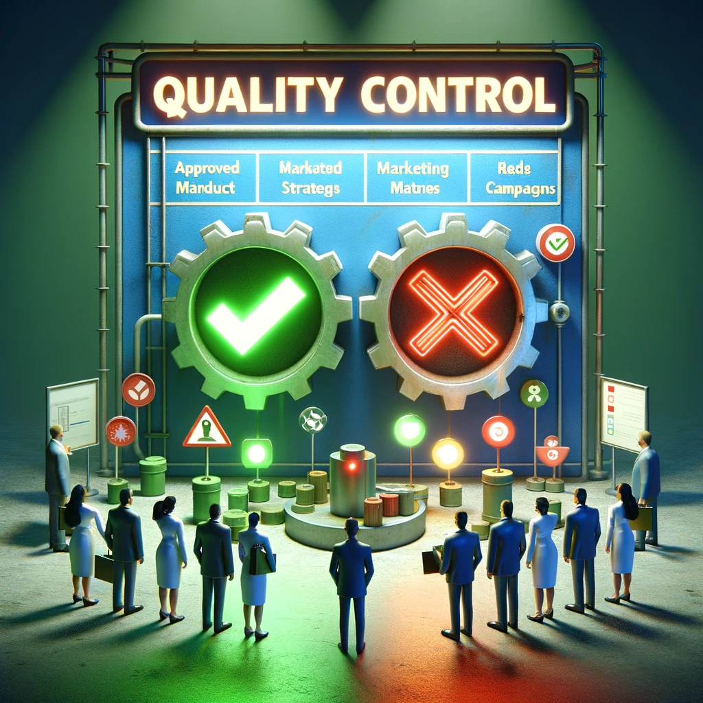 Image based on the concept of quality control by professional marketers. But it can resolved with marketing operations consultation by anoopyersong